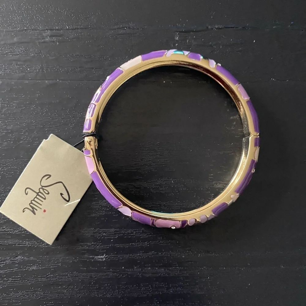 NWT-NORDSTROM-SEQUIN-GOLD AND PURPLE BANGLE